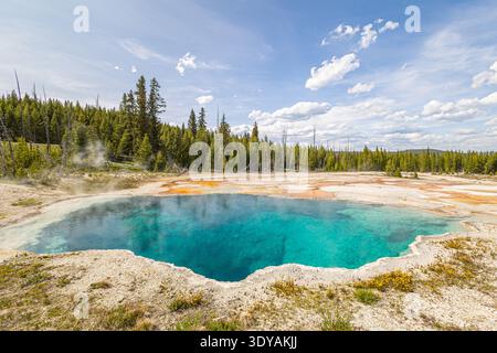 West Thumb Geyser Basin im Yellowstone National Park, Wyoming, USA. Stockfoto