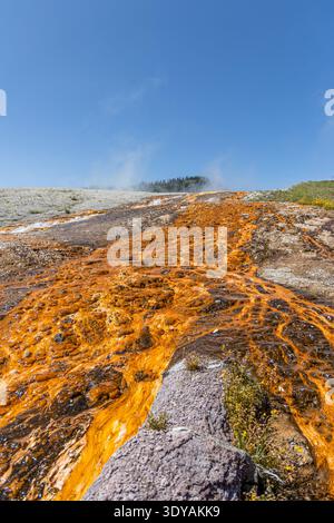 Grand prismatische Frühling im Yellowstone-Nationalpark, Wyoming, USA. Stockfoto