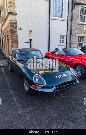 Clevedon Coffee und Autos Jaguar E Type Stockfoto