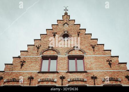 Typisch belgisches Apartment in Brügge Stockfoto
