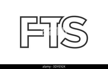 FTS-Logo-Designvorlage mit starkem und modernem, fettgedrucktem Text. Anfänglich basierter Vektorlogotyp mit einfacher und minimaler Typografie. Trendige Firmen-ID Stock Vektor