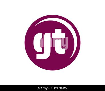 GT Sport Emblem oder Team Logo. Balllogo mit einer Kombination aus Anfangsbuchstaben G und T für Bälle, Sportfirma, Training, Vereinsabzeichen. Vektor Stock Vektor
