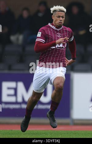Lyle Taylor aus Chelmsford City in Aktion während des Spiels der Enterprise National League South zwischen Chelmsford City und Bath im Melbourne Stadium, Chelmsford, am Samstag, den 7. März 2026. (Foto: Tiego Grenho/Melioc) Stockfoto