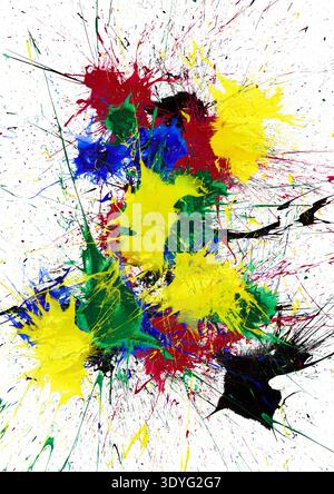 bunte Farbe Splash auf weißem Hintergrund Stockfoto