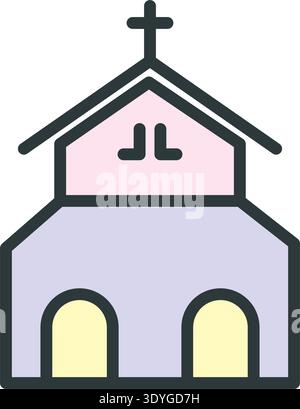 Kirchensymbol Vektor Design Vorlagen einfaches und modernes Konzept Stock Vektor