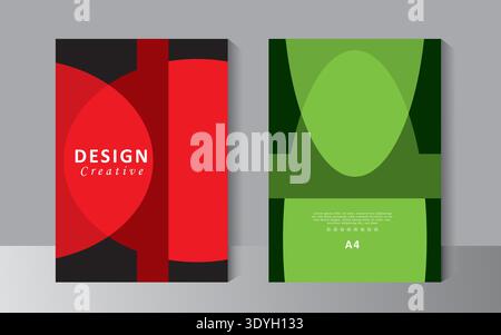 Designvorlage für Firmenbucheinband in A4. Kann an Broschüre, Faltblatt, Jahresbericht, Magazin, Poster, Unternehmenspräsentation Stock Vektor