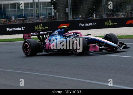 8. März 2026: Melbourne Grand Prix Circuit, Melbourne, Victoria, Australien: Formel 1 Grand Prix von Australien, Renntag; Franco Colapinto aus Argentinien fährt mit dem Mercedes 43 BWT Alpine A526 in Kurve 3 Stockfoto