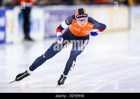 HEERENVEEN, NIEDERLANDE - 8. MÄRZ: Marijke Groenewoud aus den Niederlanden während der ISU Speed Skating Weltmeisterschaft im Thialf am 8. März 2026 in Heerenveen, Niederlande (Foto: Andre Weening/Orange Pictures) Stockfoto