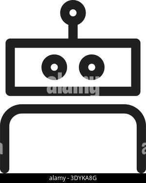 AI-Roboter-Avatar Kontursymbole Vektorillustration Stock Vektor