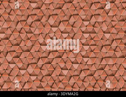 Abstrakter texturierter Hintergrund mit einer sich wiederholenden Anordnung dreieckiger Gummifliesen, die ein geometrisches Raster bilden. Das geformte Relief erzeugt einen Dynami Stockfoto