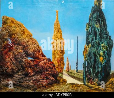 MAX ERNST, (1891-1976) Titel: Einsame und eheliche Bäume,. Öl auf Leinwand, 1940 Stockfoto