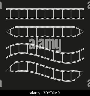 Filmstreifenset. Film Vector Frame (Vektorrahmen). Symbol für Cinema Media. Symbol für Videoaufzeichnung. EPS 10. Stock Vektor