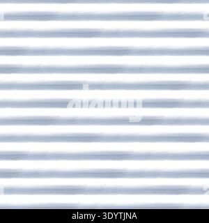 Nahtloses horizontales Muster mit blauen durchscheinenden Aquarellstreifen auf isoliertem Hintergrund. Ein sich wiederholender Hintergrund mit parallelen Linien für einen Stockfoto