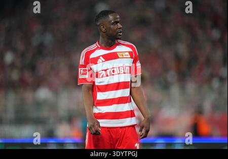 Berlin, Aarhus, Deutschland. März 2026. ILYAS ANSAH vom FC Union Berlin sieht in der 1. Bundesliga vor: Union Berlin und Werder Bremen. (Kreditbild: © Ulrik Pedersen/ZUMA Press Wire) NUR REDAKTIONELLE VERWENDUNG! Nicht für kommerzielle ZWECKE! Stockfoto