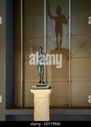 Die Bronzeskulptur Mars ist die beliebteste Skulptur im Zeugma Mosaic Museum in Gaziantep, Türkei. Stockfoto