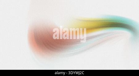 Dieses Bild zeigt ein lebendiges abstraktes Kunstwerk mit wirbelnden Formen in Rot-, Gelb- und Grüntönen auf weißem Hintergrund, das eine dynamische und erzeugt Stockfoto