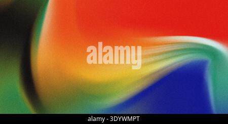 Dieses Bild zeigt ein lebendiges abstraktes Kunstwerk mit wirbelnden Formen in Orange, Gelb, Grün, Blau und Rot, erstellen eines mesmerisierenden Verlaufs Stockfoto