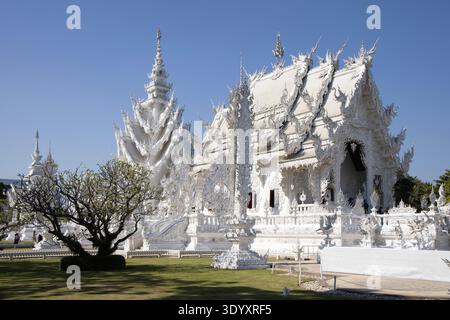 Wat Rong Khun (Der Weiße Tempel), Mueang Chiang Rai, Chiang Rai, Thailand, Asien Stockfoto