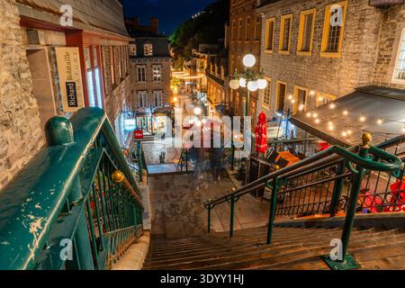 Fußgängerzone im historischen Zentrum, Quebec City, Kanada Stockfoto