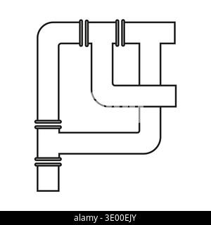 Industrieller Rohrsatz. Engineering System Vektor. Symbol für Leitungsnetz. Symbol für die Röhrenstruktur. Stock Vektor