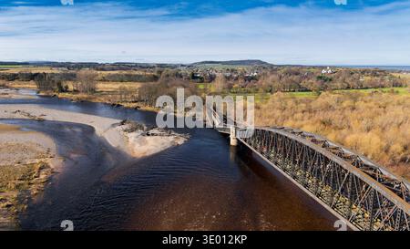 Garmouth Viaduct Speymouth Railway Viadukt elf Wochen nach dem Zusammenbruch, da das Wasser das Fundament erodierte Image Twelve Stockfoto