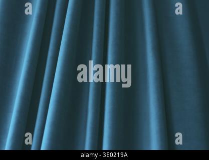 Dekoration, Branding und Oberfläche Konzept - Abstrakt Blau Stoff Hintergrund, samt textilen Material für Jalousien oder Gardinen, Mode Textur und Home d Stockfoto