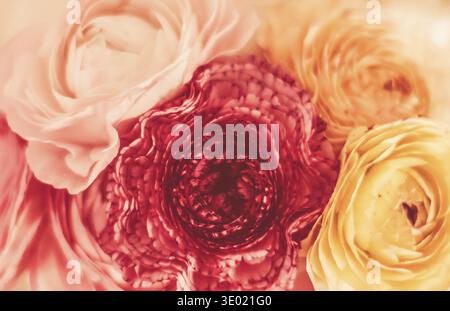 Romantik, Branding und bridal Konzept - Vintage Bouquet von blühenden Rosen Hintergrund, eleganten floralen vorhanden und romantisches Geschenk Blumen für Luxus Wir Stockfoto