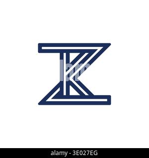 Elegantes ZK KZ-Logo im Alphabet-Monogramm mit abstraktem Design Stock Vektor