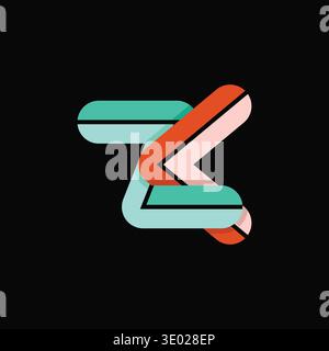Elegantes ZK KZ-Logo im Alphabet-Monogramm mit abstraktem Design Stock Vektor
