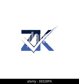 Elegantes ZK KZ-Logo im Alphabet-Monogramm mit abstraktem Design Stock Vektor