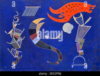 Wassily Kandinsky The Arrow 1920 russisches abstraktes Gemälde mit dynamischen Winkelformen, kräftigen Richtlinien Stockfoto