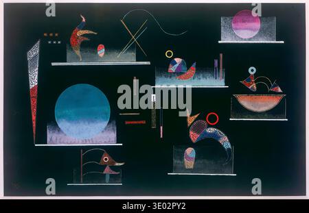 Wassily Kandinsky Untitled 1940 abstrakte dynamische geometrische Formen kräftige Farbkontraste Stockfoto