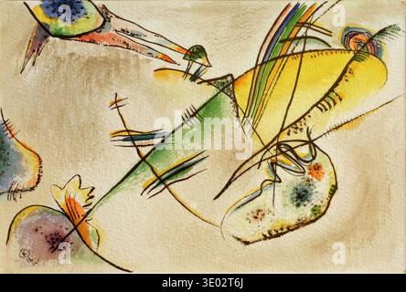 Wassily Kandinsky, Komposition B, 1910, Russisch, Abstract, auffällige Formen und lebendige Farben Stockfoto