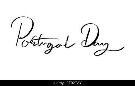 Portugal Tag Text Schriftart Kalligrafie handgeschriebene Schrift Schrift Schrift Schrift Schwarz Farbe Objekt Icon portugal Tag portugiesische Regierung 10 10 10 juni Monat Portugal Stockfoto