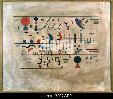 Wassily Kandinsky Zeichenreihen 1931 abstrakte Zeichen des Bauhauses rhythmische Formen kräftige Farben Stockfoto