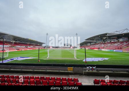 März 2026; Stok CAE Ras, Rennbahn, Wrexham, Wales; EFL Championship Football, Wrexham versus Hull City; Ein allgemeiner Überblick über das STOC CAE Ras Stadium vor dem Spiel Stockfoto