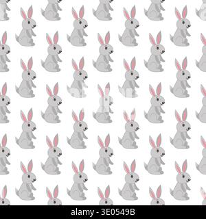 Nahtloses Ostermuster mit niedlichen Häschen. Vektorillustration perfekt für Designs Stock Vektor