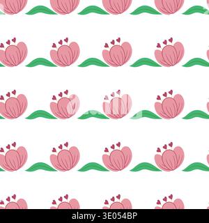 Nahtloses Muster in rosa Farben. Vektor-Illustration perfekt für saisonale Designs, Tapeten, festliche Dekorationen, Verpackung Stock Vektor