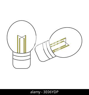 Minimalistische Glühlampen. Professioneller Line Art Vektor. Markante elektrische Lichtsymbole. Stock Vektor