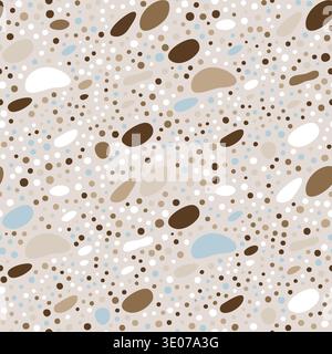 Meer Kieselsteine Hintergrund, abstrakte Natur Textur, Zen Garten oder Spa Hintergrund, nahtlose Vektormuster Illustration, kleine gerundete Steine Stock Vektor