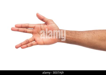 Die Hand des schwarzen Mannes in Form eines Krokodils Stockfoto