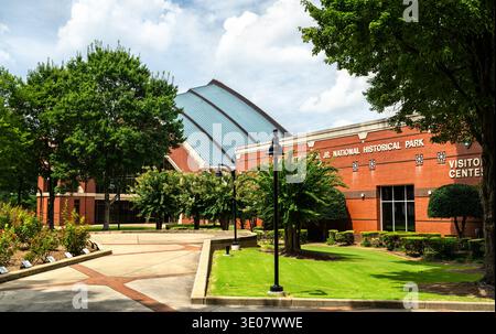 Atlanta, Georgia - 28. August 2025: Besucherzentrum im Martin Luther King Jr National Historical Park, ein Wahrzeichen, das das Erbe des amerikanischen Bürgerrechtlers ehrt Stockfoto