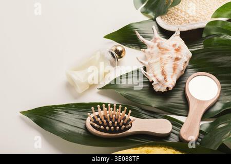 Naturkosmetik für Heim- oder Salonbehandlungen Stockfoto