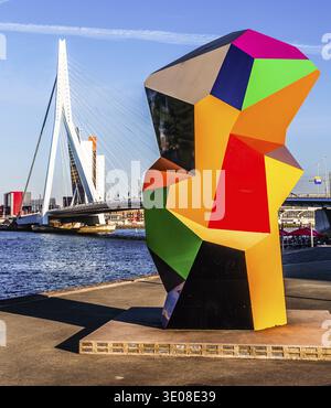 Erasmus-Brücke, Stadtpanorama, Rotterdam, Niederlande Stockfoto