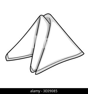 Weiße gefaltete Serviette Vektor-Illustration, einfaches sauberes Design Stock Vektor