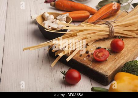 Hausgemachte Pasta Hintergrund kochen Stockfoto