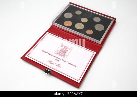 Royal Mint Vereinigtes Königreich Polierte Münzsammlung 1986 Stockfoto