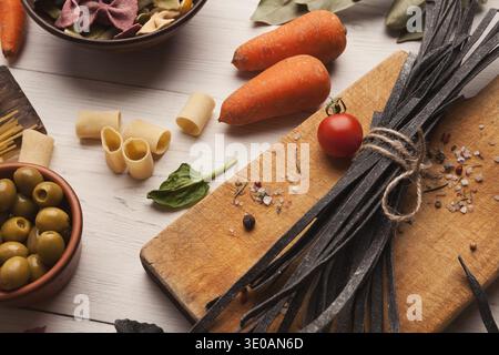 Hausgemachte Pasta Hintergrund kochen Stockfoto