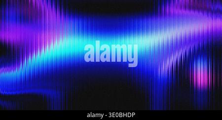 Ein lebendiger abstrakter Hintergrund mit einer leuchtenden Mischung aus elektrischem Blau und lebhaftem lila Licht, der mit einem Text einen faszinierenden Aurorameeffekt erzeugt Stockfoto