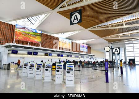 Hokkaido, Japan - 19. Dezember 2025 : neuer Flughafen Chitose Inlandsterminal, Abflugbereich ist der Hauptflughafen von Sapporo Stockfoto